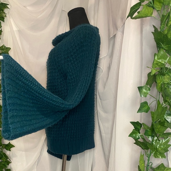Anthropologie Sweaters - Maeve Anthropologie Deep Teal Cowl Neck Sweater with Wide Sleeves